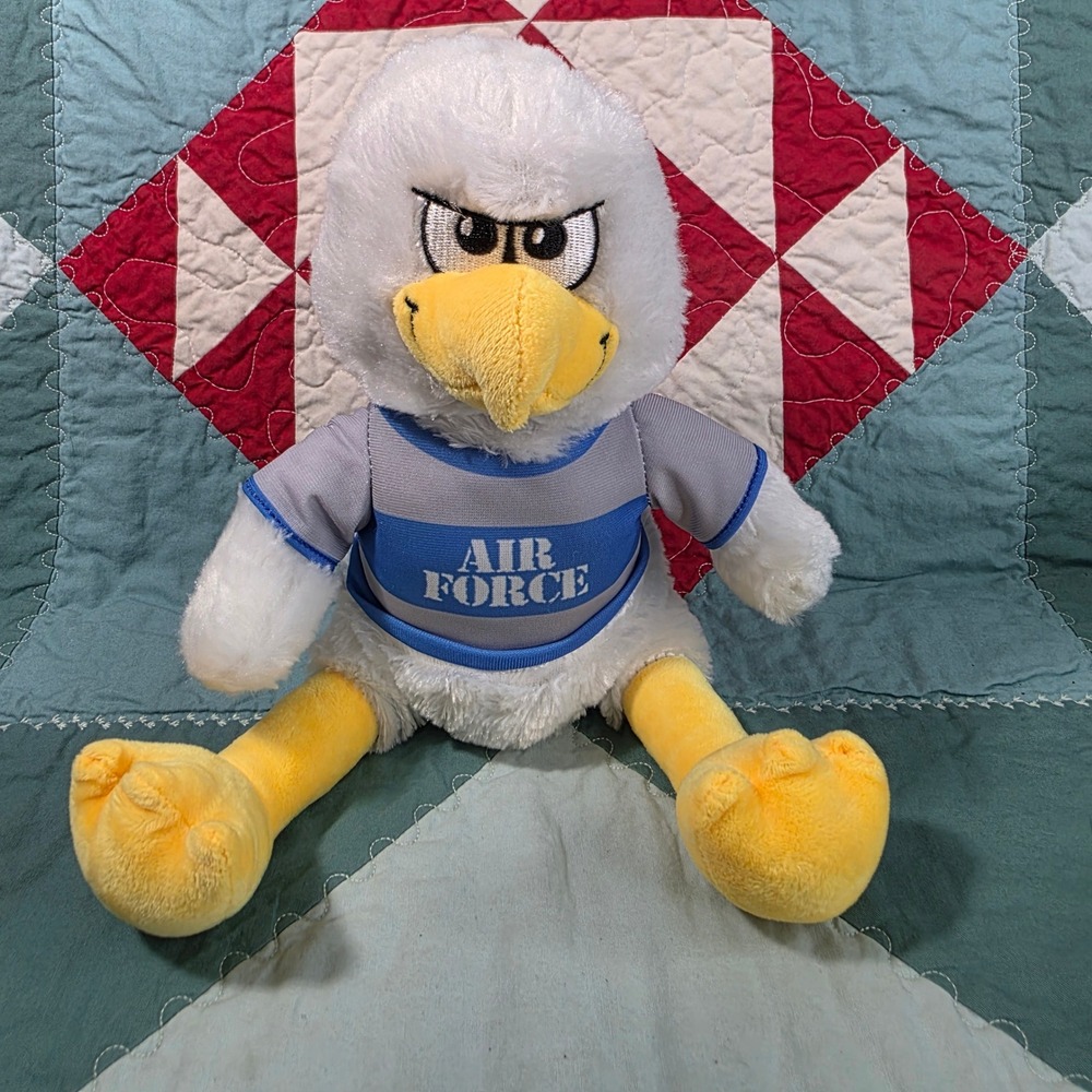 US Veterans Chamber of Commerce Air Force Eagle Plush White Small Grey